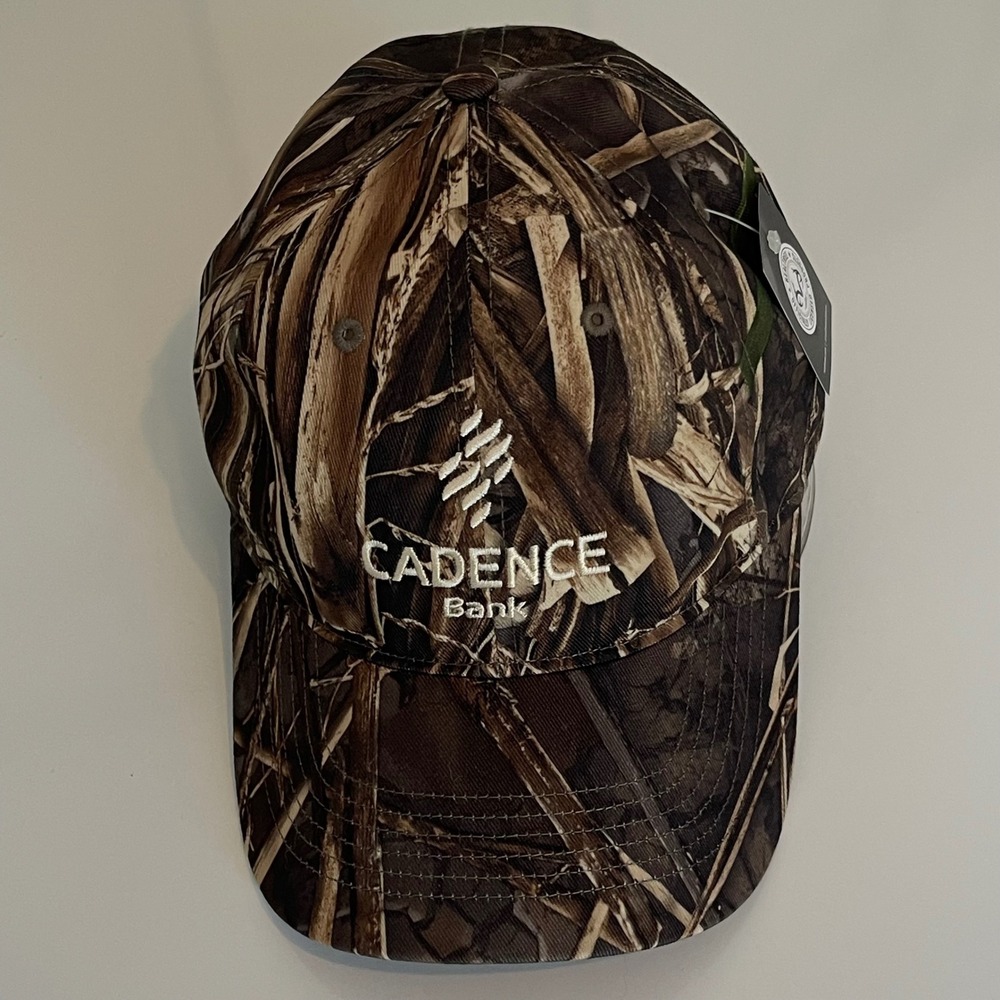 NWT Cadence Bank Realtree MAX-7 Camo Embroidered Baseball Cap Hunting Outdoors